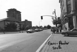 Gore [Avenue] and Pender [Street looking] south