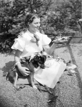 [An unidentified girl at Charles E. Jones' Birds' Paradise]