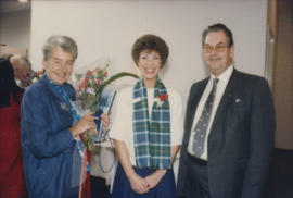 [Ted Allan] with two unidentified women