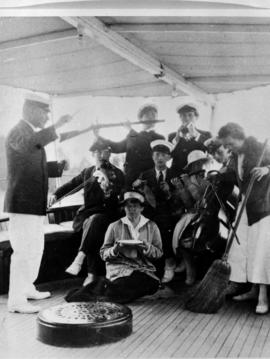 On board Aquilo B.T.R. [Benjamin Tingley Rogers] conducting orchestra including Cherniavsky trio