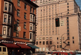 [View of the Richmond Apartments and the rear of the Hotel Vancouver]