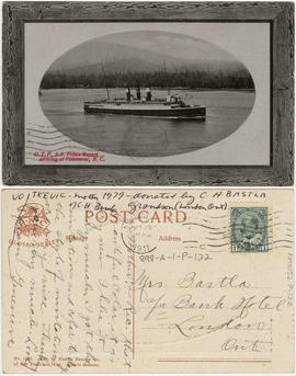 G.T.P. S.S. Prince Rupert arriving at Vancouver, B.C.