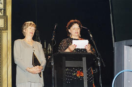 Betty Michal and Donna Spenser presenting the Ray Michal Award for Outstanding Work and / or Body...