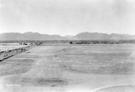 [View from the Administration Building at Sea Island Airport looking north across the runway]