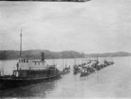 [Fishing fleet near] North Pacific Cannery