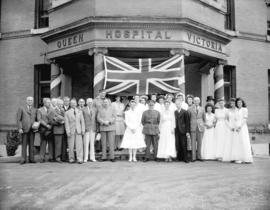 [Lieutenant Governor W.C. Woodward visits the Queen Victoria Hospital during the] Golden Spike ce...