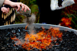 Ashes collected from every Flame Creation Community along the relay are joined at Musqueam Nation...