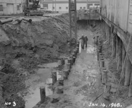 Construction of new melting house: excavation