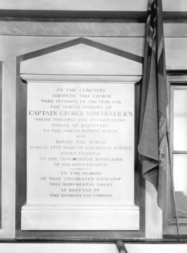 [Tablet in St. Peter's Church, Petersham, England, commemorating Captain George Vancouver]