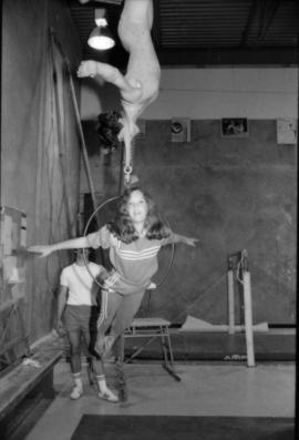 Trapeze routine rehearsal