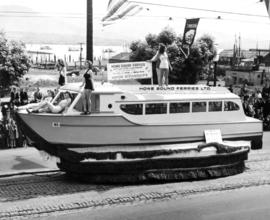 [Bathing beauties atop M.V. "Island Flyer" Howe Sound Ferries Parade Float]