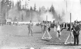 [Man competing in high jump event at the B.C. Amateur Athletic Association fall games at Brockton...