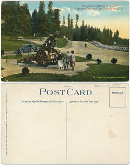 Entrance to Stanley Park and Captured German Gun, Vancouver, B.C.