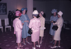 City Hall; Vanier Visit; A group conversing with Madame Vanier at Hotel Vancouver