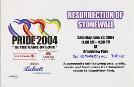 Pride 2004 : resurrection of Stonewall : Saturday, June 26, 2004 at Grandview Park
