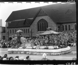 Pacific National Exhibition "Salute to the Orient" float in 1959 P.N.E. Opening Day Parade