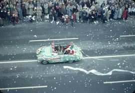 43rd Grey Cup Parade, on Granville Street and Hastings, Saskatchewan Rough Riders car