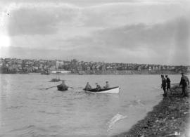 Vancouver Volunteer Regiment Artillery [rowing boat towing gun]