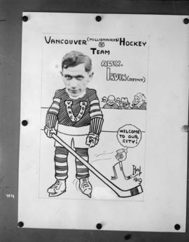 Vancouver (Millionaires) Hockey Team, Vancouver Hockey Club [copy of photo/caricature of Alex Irvin]