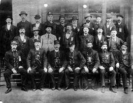 [Group portrait of men gathered for Fire Chief's Convention]