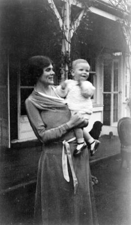 [Edith Cecile Anderson holding her son Michael]