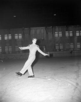 [Male figure skater at practice for the Rotary Ice Carnival]