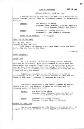 Council Meeting Minutes : June 28, 1966