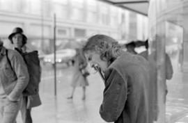 Street flautist at W. Georgia Street and Granville Street corner