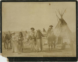 Group with horses Gleichen, N.W.T