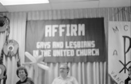 Gayfest 1983 [Affirm Gays and Lesbians in the United Church banner]