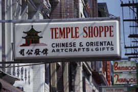 [Sign for Temple Shoppe at 123 East Pender Street]