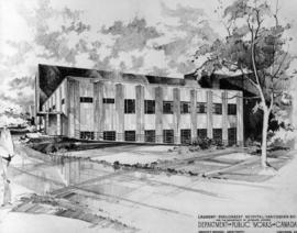 Sketch of proposed laundry building for Shaughnessy Hospital, for the Department of Veterans Affa...