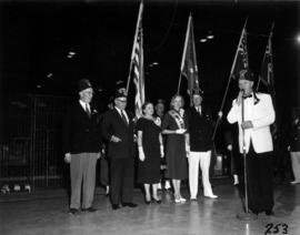 Gizeh Shrine Divan members, P.N.E. President J.S.C. Moffitt, Miss P.N.E. Glenda Sjoberg, and othe...