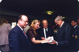 Nancy Chiavario, Roméo LeBlanc, and George Wainborn