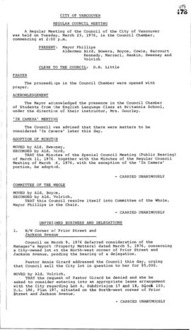 Council Meeting Minutes : Mar. 23, 1976