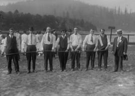 [B.C. Sugar Refinery picnic, men's tug of war]