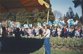 Vancouver Centennial birthday attendees at the Stanley Park Pavilion Gardens