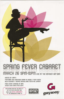 Spring fever cabaret : March 26 : live at the Odyssey Gay Bar : Gayway