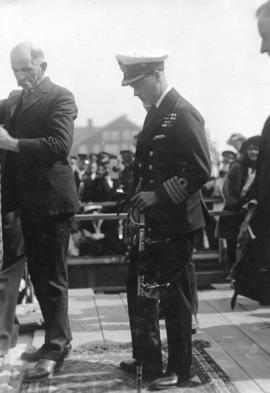 [H.R.H. The Prince of Wales prepares to lay a foundation stone for Prince of Wales School at King...