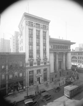 [View of Hastings Street at Granville Street showing the Canadian Imperial Bank of Commerce and t...
