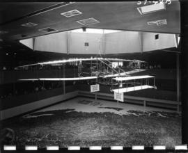 Silver Dart airplane replica and Challenger relief map of British Columbia in P.N.E. B.C. building