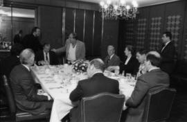 Group at dining table for Peter Paul Saunders corporate appreciation award ceremony