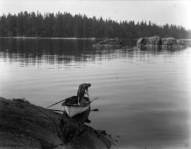 Constance Highmoor jigging for fish from rowboat