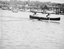 Canoes capsizing, Indian canoe races, Coal Harbour, August 15th, 1936