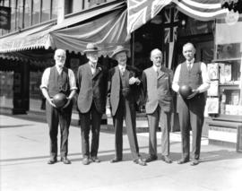 Bowling tournament, people in front of LaSalle Recreations Ltd., 945 Granville Street