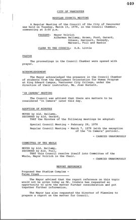 Council Meeting Minutes : Mar. 14, 1978