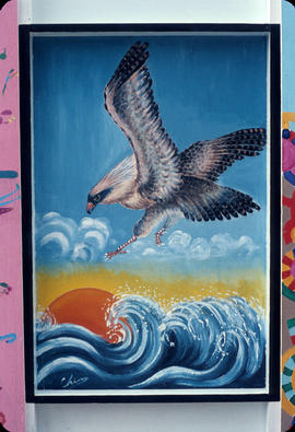 Murals on boarding around the Vancouver Art Gallery building and site