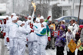 Day 34 Coca-Cola Torchbearer team in Roberval, Quebec