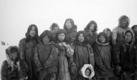 [A group of Eskimos that met Sergeant Henry Larson in the Arctic]