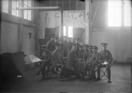 Group of soldiers in barracks at Hastings Park